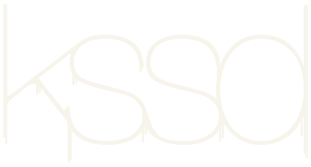 kissd wordmark in off-white